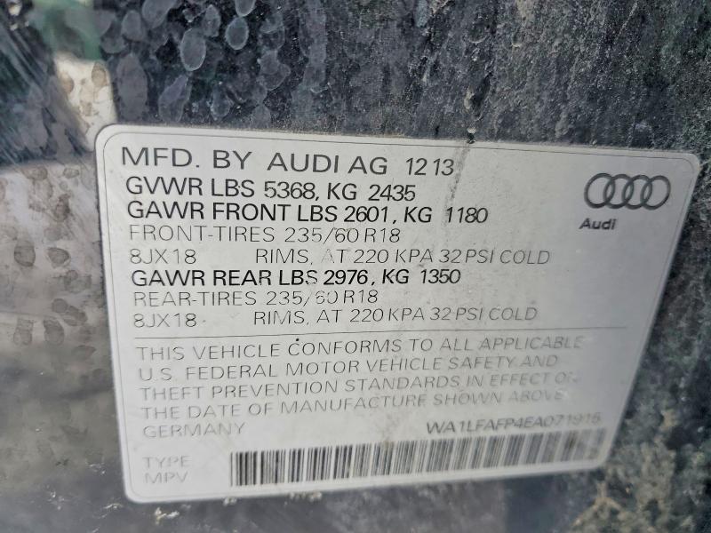 Aukcja sprzedaży 2014 Audi Q5, vin: WA1LFAFP4EA071915, numer aukcji: 74293745