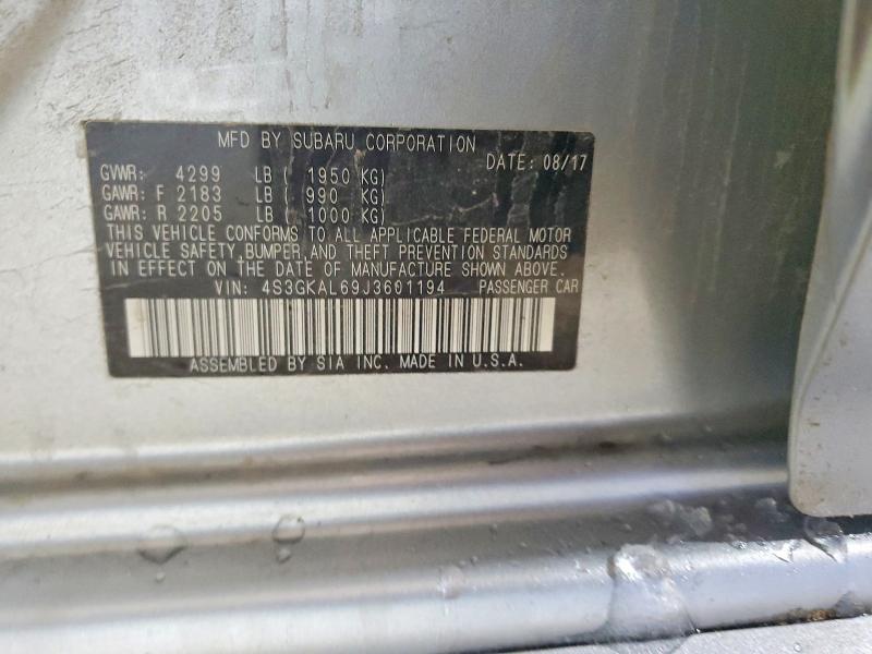 Aukcja sprzedaży 2018 Subaru Impreza, vin: 4S3GKAL69J3601194, numer aukcji: 98451575