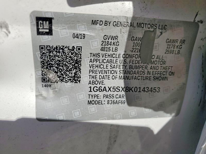 Продажа на аукционе авто 2019 Cadillac Cts, vin: 1G6AX5SX8K0143453, номер лота: 99568845