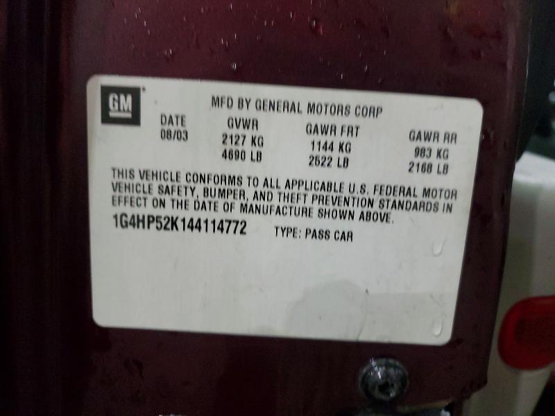 72633525 :رقم المزاد ، 1G4HP52K144114772 vin ، 2004 Buick Lesabre مزاد بيع