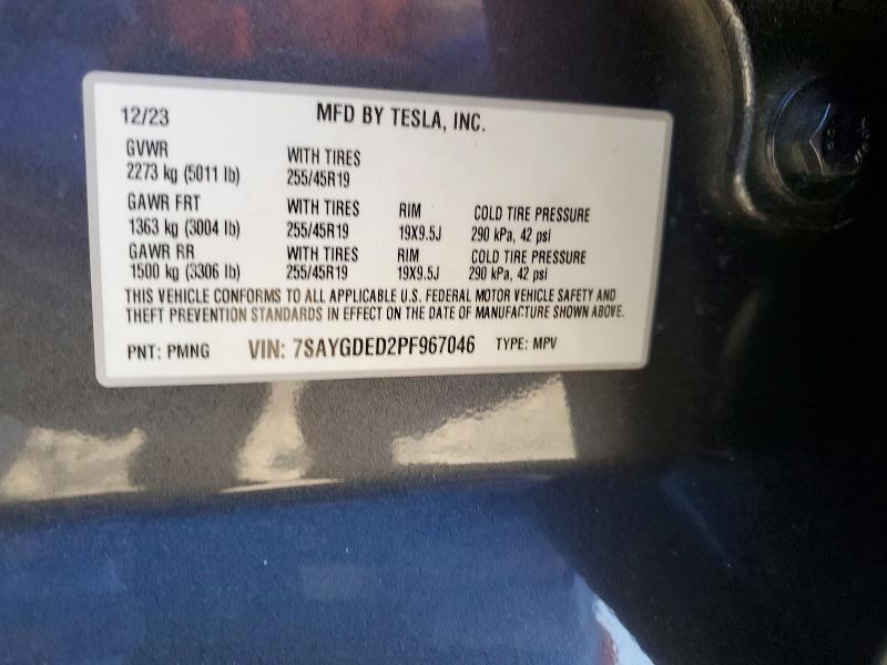 Продажа на аукционе авто 2023 Tesla Model Y, vin: 7SAYGDED2PF967046, номер лота: 73334585