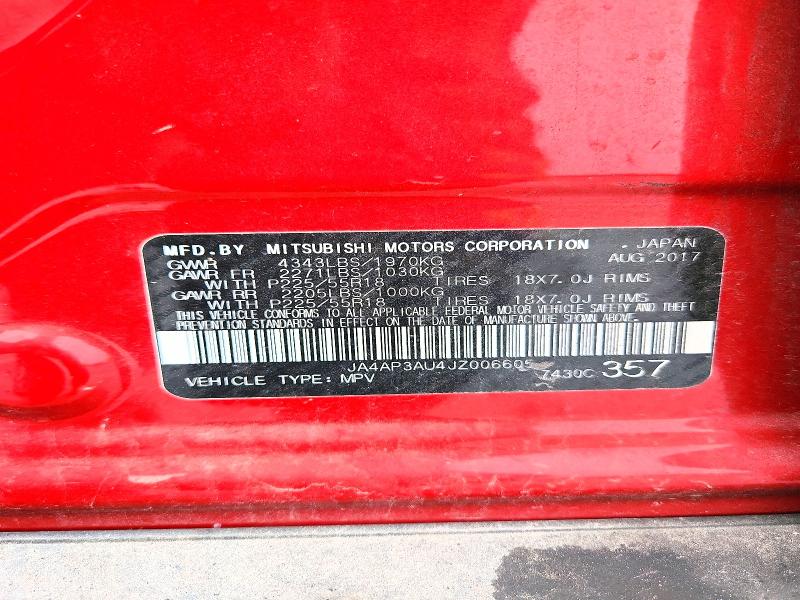 Aukcja sprzedaży 2018 Mitsubishi Outlander Sport, vin: JA4AP3AU4JZ006605, numer aukcji: 73829125