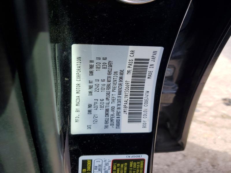73198605 :رقم المزاد ، JM1BPAAL1N1506697 vin ، 2022 Mazda 3 مزاد بيع