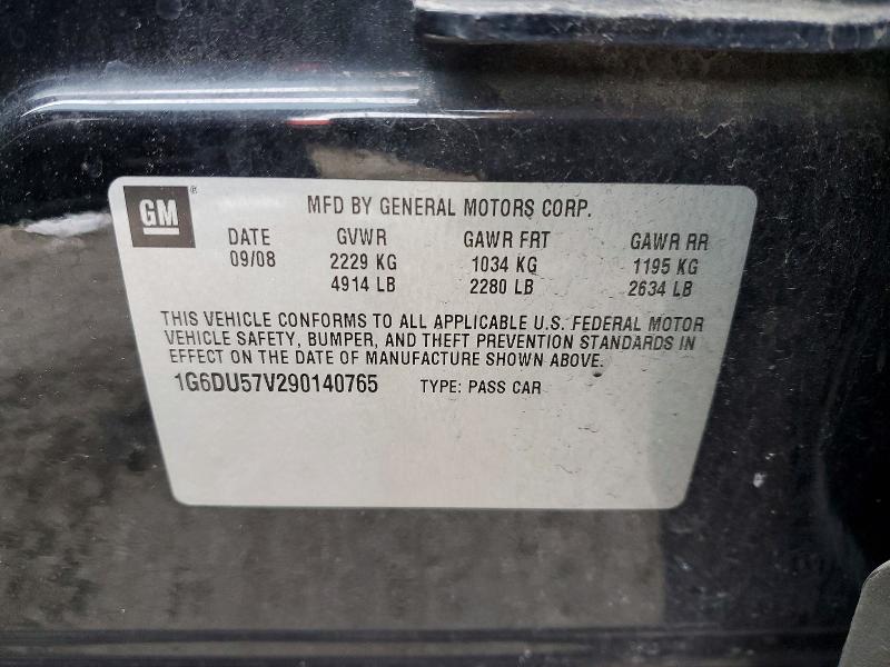 74828535 :رقم المزاد ، 1G6DU57V290140765 vin ، 2009 Cadillac Cts مزاد بيع
