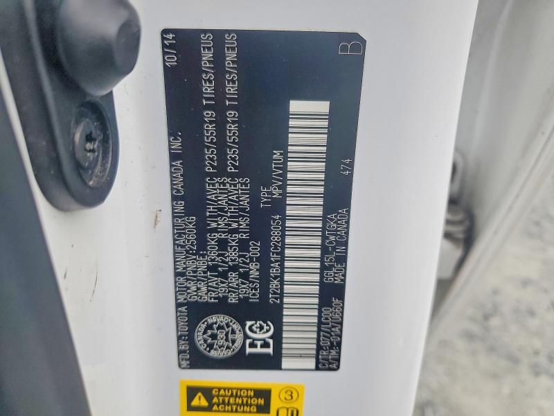 Продажа на аукционе авто 2015 Lexus Rx, vin: 2T2BK1BA1FC288054, номер лота: 99318845