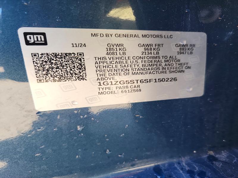 2025 Chevrolet Malibu მანქანა იყიდება აუქციონზე, vin: 1G1ZG5ST6SF150226, აუქციონის ნომერი: 98345505