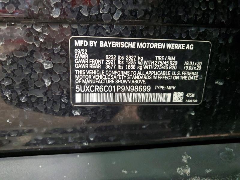 72526355 :رقم المزاد ، 5UXCR6C01P9N98699 vin ، 2023 Bmw X5 مزاد بيع