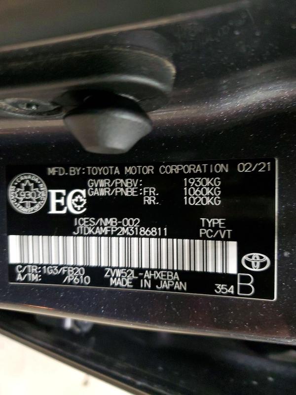 Продажа на аукционе авто 2021 Toyota Prius Prime, vin: JTDKAMFP2M3186811, номер лота: 73616805