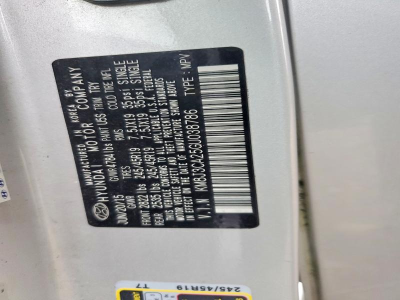 75183245 :رقم المزاد ، KM8J3CA25GU038786 vin ، 2016 Hyundai Tucson Lim مزاد بيع