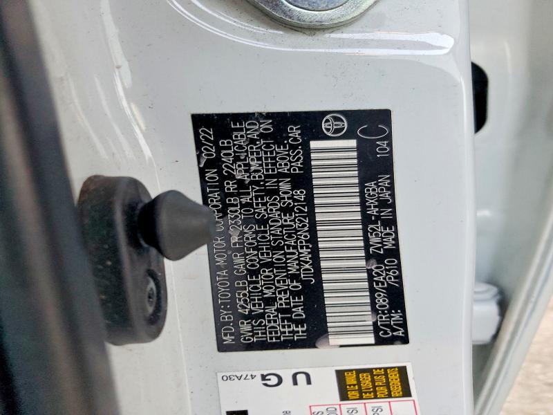 Продаж на аукціоні авто 2022 Toyota Prius Prim, vin: JTDKAMFP6N3212148, номер лоту: 72580995