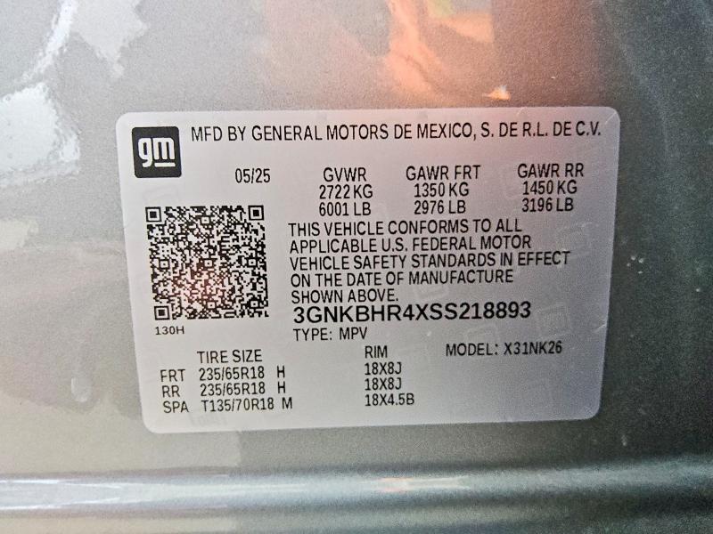 Продаж на аукціоні авто 2025 Chevrolet Blazer, vin: 3GNKBHR4XSS218893, номер лоту: 75263465