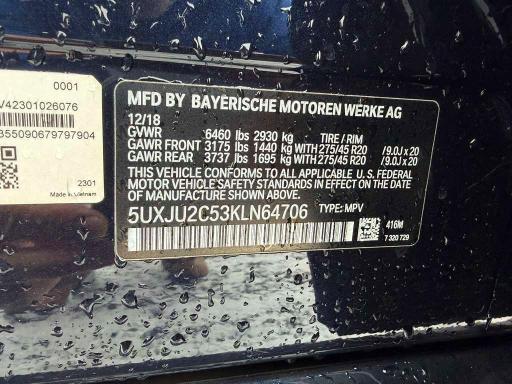 Aukcja sprzedaży 2019 Bmw X5 Xdrive5, vin: 5UXJU2C53KLN64706, numer aukcji: 74829585
