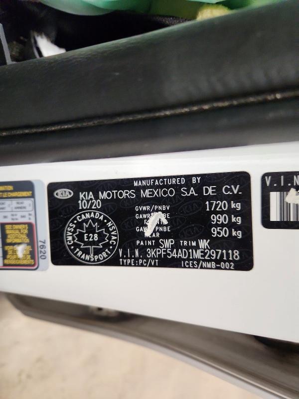 99478875 :رقم المزاد ، 3KPF54AD1ME297118 vin ، 2021 Kia Forte مزاد بيع