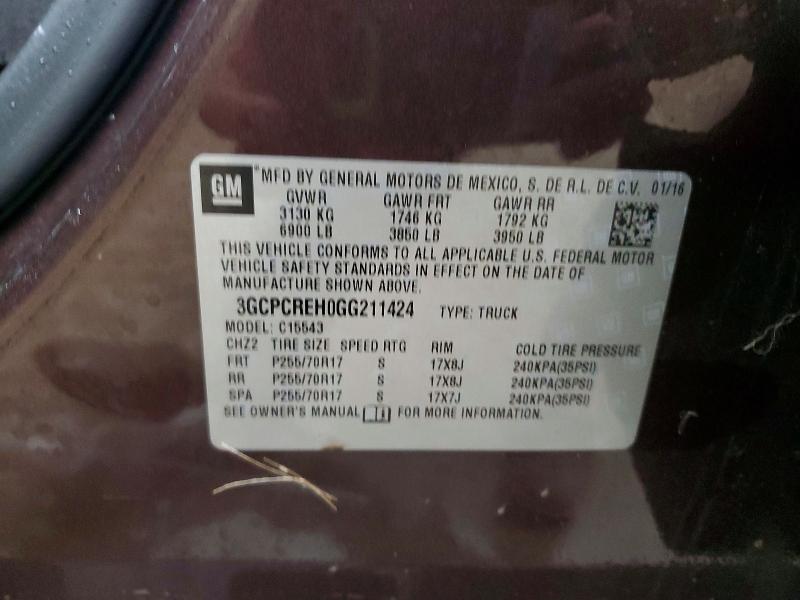 Продажа на аукционе авто 2016 Chevrolet Silverado, vin: 3GCPCREH0GG211424, номер лота: 72576755