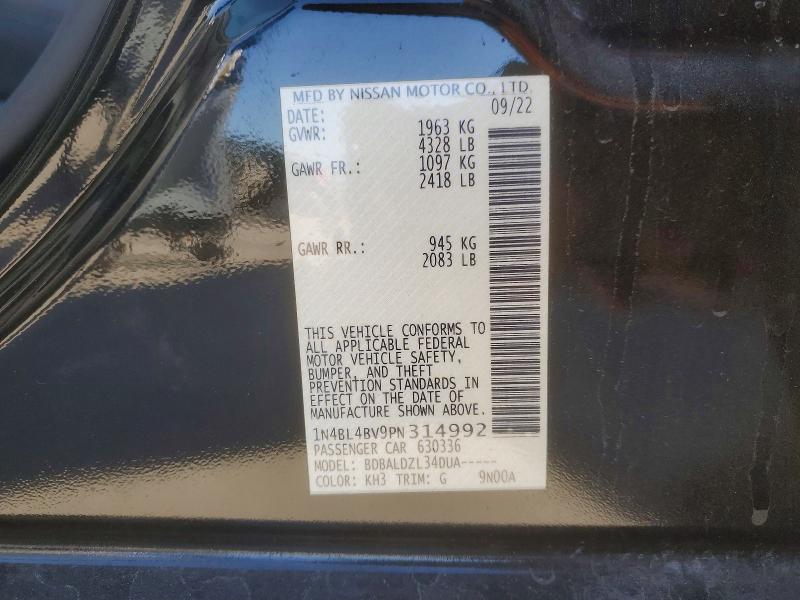 Продаж на аукціоні авто 2023 Nissan Altima, vin: 1N4BL4BV9PN314992, номер лоту: 98767945