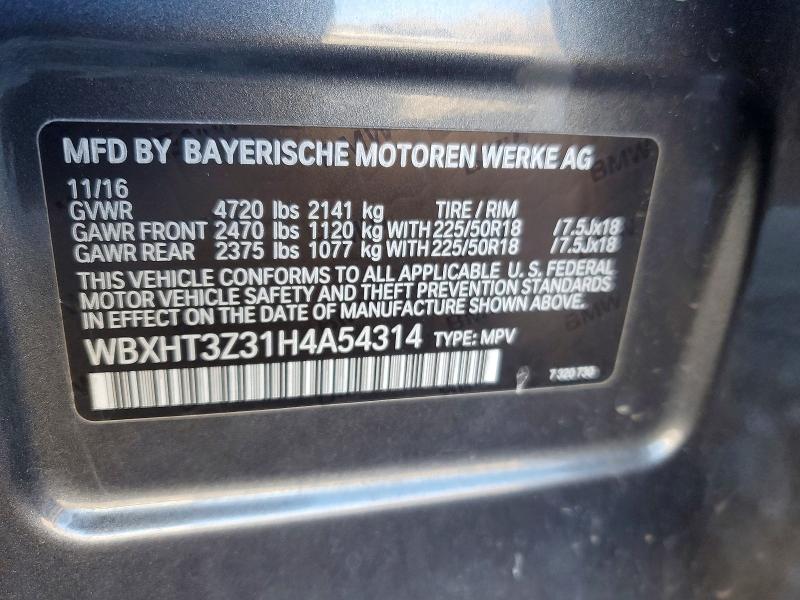 73428515 :رقم المزاد ، WBXHT3Z31H4A54314 vin ، 2017 Bmw X1 مزاد بيع