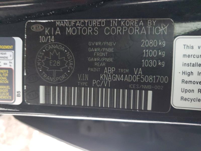 97315055 :رقم المزاد ، KNAGN4AD0F5081700 vin ، 2015 Kia Optima Ex Hybrid 4dr مزاد بيع