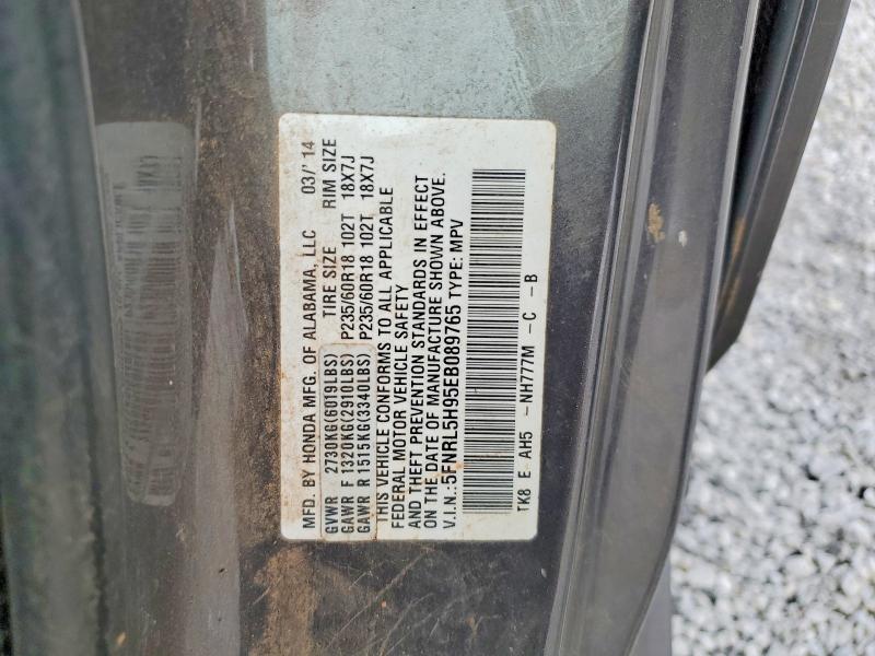 2014 Honda Odyssey მანქანა იყიდება აუქციონზე, vin: 5FNRL5H95EB089765, აუქციონის ნომერი: 73701895