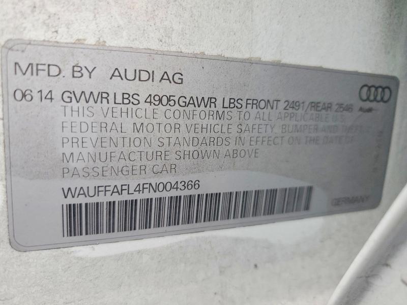 Aukcja sprzedaży 2015 Audi A4, vin: WAUFFAFL4FN004366, numer aukcji: 73694435