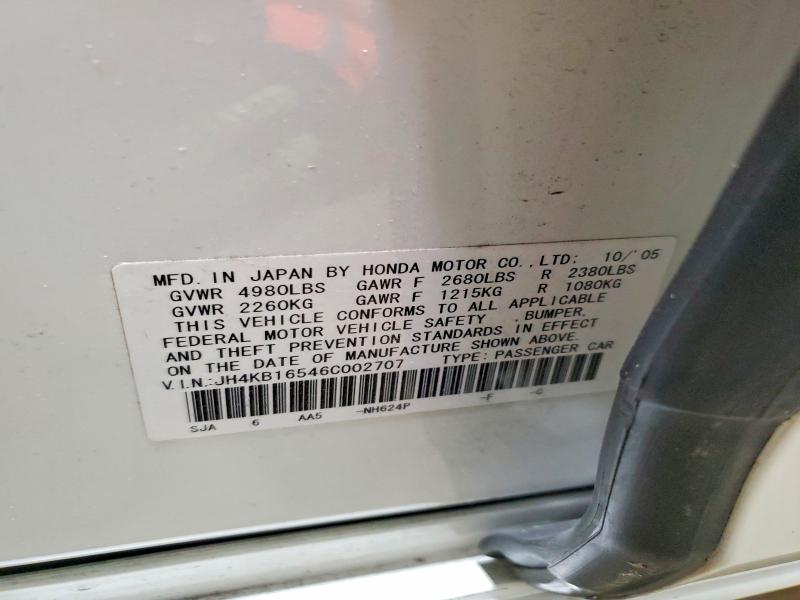 2006 Acura Rl მანქანა იყიდება აუქციონზე, vin: JH4KB16546C002707, აუქციონის ნომერი: 98973615