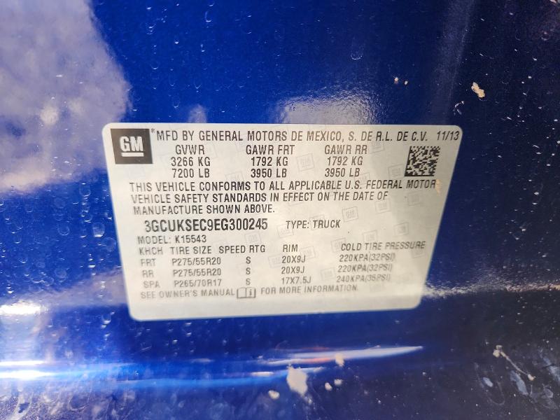 73594535 :رقم المزاد ، 3GCUKSEC9EG300245 vin ، 2014 Chevrolet Silverado مزاد بيع