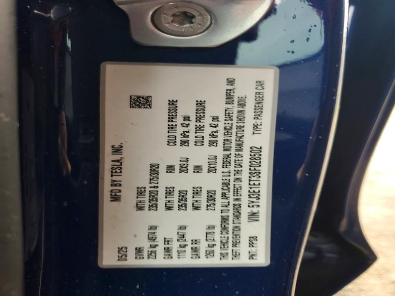 Aukcja sprzedaży 2025 Tesla Model 3, vin: 5YJ3E1ET3SF028502, numer aukcji: 98611715