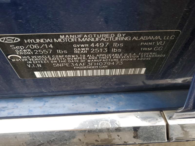 Aukcja sprzedaży 2015 Hyundai Sonata Spo, vin: 5NPE34AF3FH079473, numer aukcji: 98685255