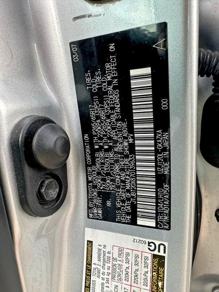 75111975 :رقم المزاد ، JTJBT20X870139633 vin ، 2007 Lexus Gx 470 مزاد بيع