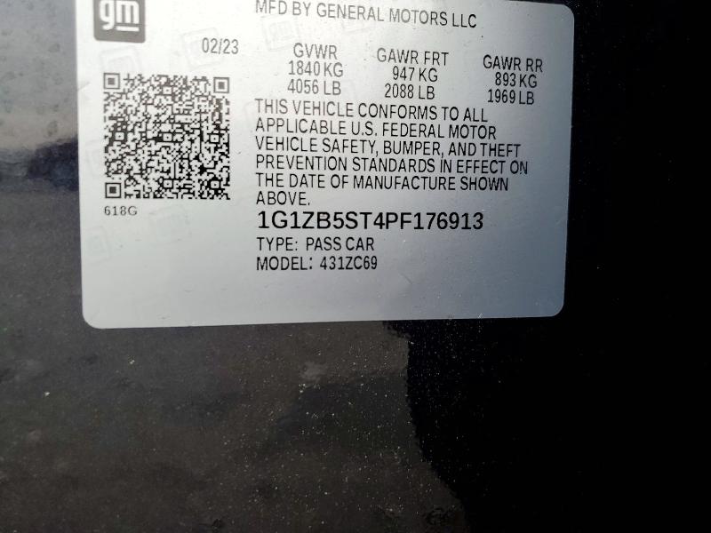 Aukcja sprzedaży 2023 Chevrolet Malibu Ls, vin: 1G1ZB5ST4PF176913, numer aukcji: 75712335
