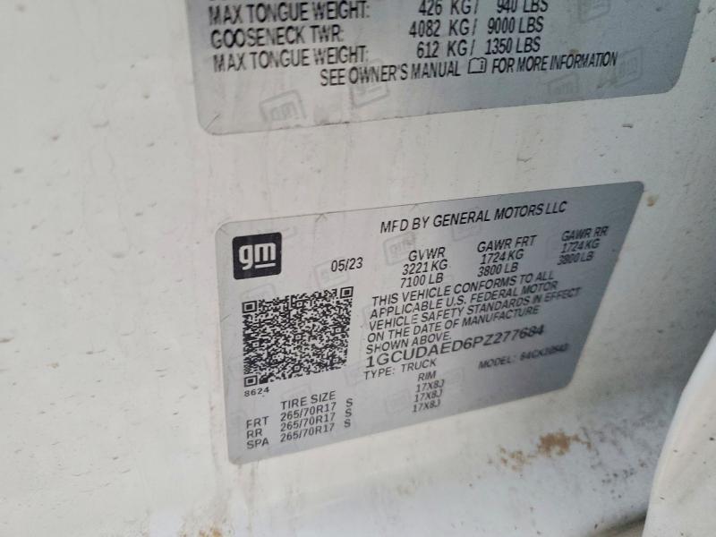 72769235 :رقم المزاد ، 1GCUDAED6PZ277684 vin ، 2023 Chevrolet Silverado مزاد بيع