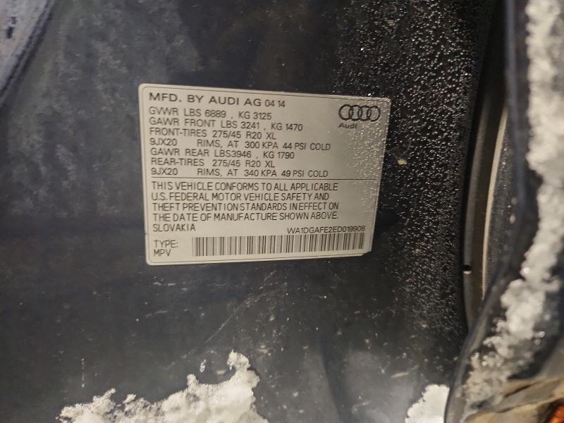 98402665 :رقم المزاد ، WA1DGAFE2ED019908 vin ، 2014 Audi Q7 مزاد بيع