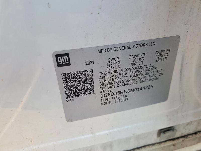 2021 Cadillac Ct4 მანქანა იყიდება აუქციონზე, vin: 1G6DJ5RK6M0144225, აუქციონის ნომერი: 98644235