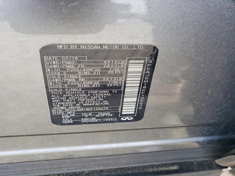 73898765 :رقم المزاد ، 3PCAJ5M18KF105679 vin ، 2019 Infiniti Qx50 Essen مزاد بيع