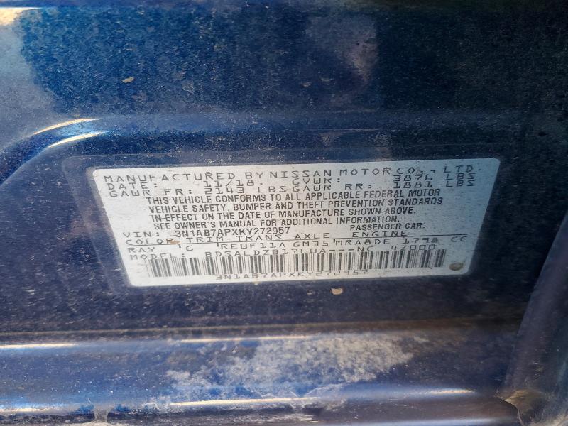 Aukcja sprzedaży 2019 Nissan Sentra, vin: 3N1AB7APXKY272957, numer aukcji: 98842425