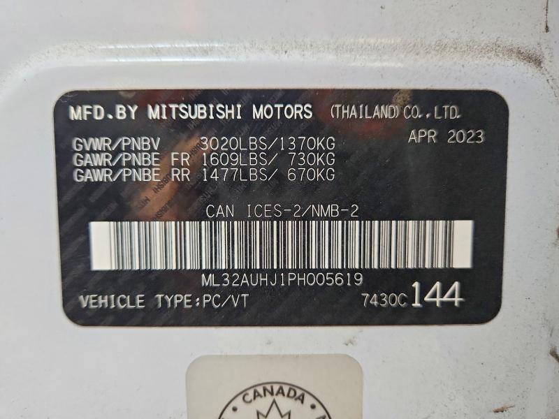 Продажа на аукционе авто 2023 Mitsubishi Mirage, vin: ML32AUHJ1PH005619, номер лота: 99832125
