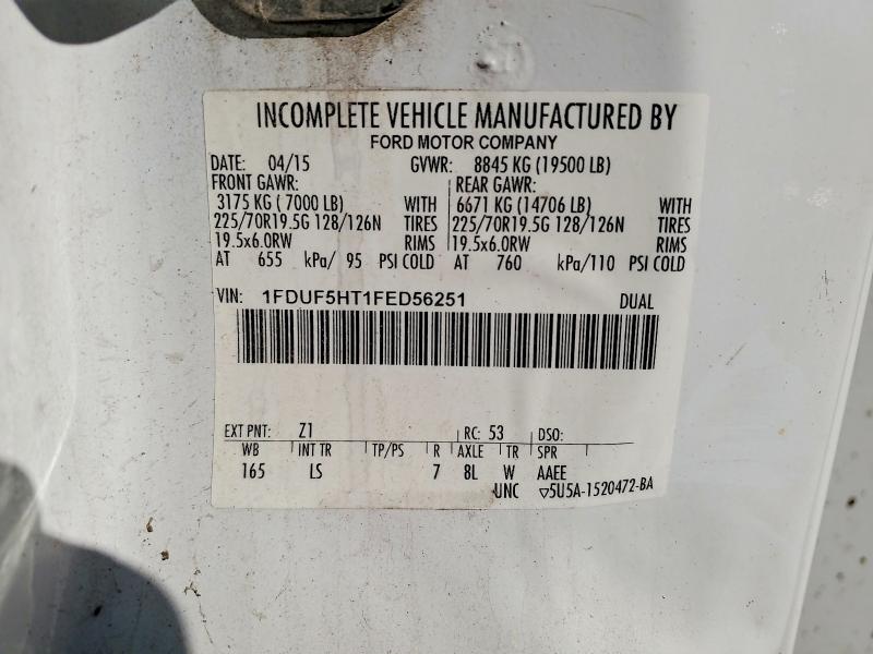 2015 Ford F550 Super მანქანა იყიდება აუქციონზე, vin: 1FDUF5HT1FED56251, აუქციონის ნომერი: 97996205