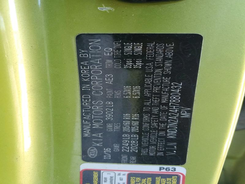 73779405 :رقم المزاد ، KNDJN2A24H7880432 vin ، 2017 Kia Soul مزاد بيع