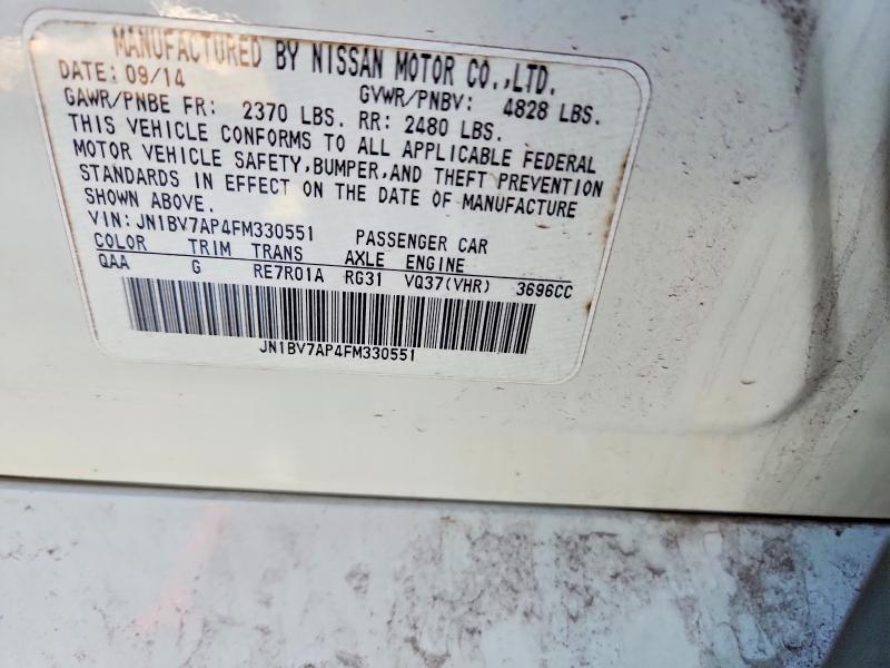 Auction sale of the 2015 Infiniti Q50, vin: JN1BV7AP4FM330551, lot number: 72804705