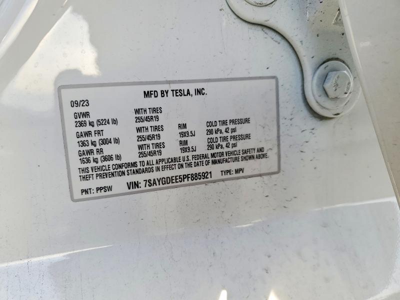 Продажа на аукционе авто 2023 Tesla Model Y, vin: 7SAYGDEE5PF885921, номер лота: 73844285