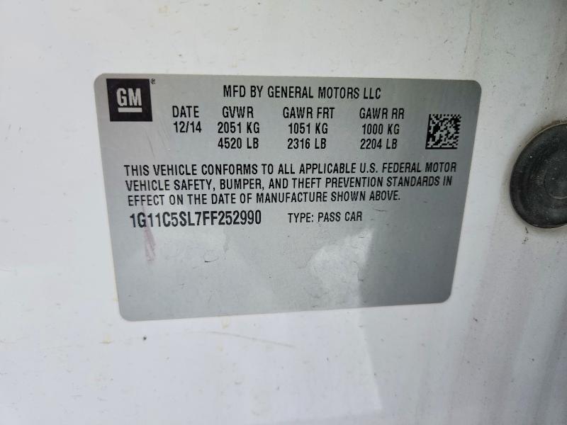 Продаж на аукціоні авто 2015 Chevrolet Malibu, vin: 1G11C5SL7FF252990, номер лоту: 73538015