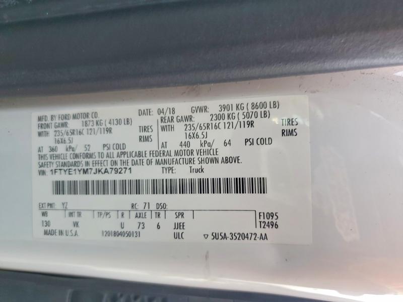 Продажа на аукционе авто 2018 Ford Transit T-, vin: 1FTYE1YM7JKA79271, номер лота: 74898195