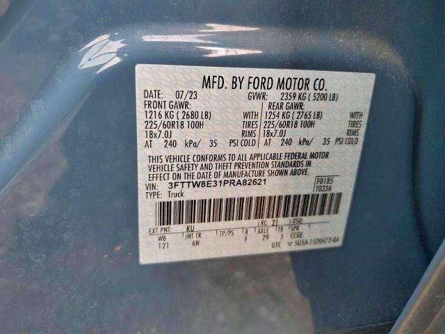 74068495 :رقم المزاد ، 3FTTW8E31PRA82621 vin ، 2023 Ford Maverick X مزاد بيع