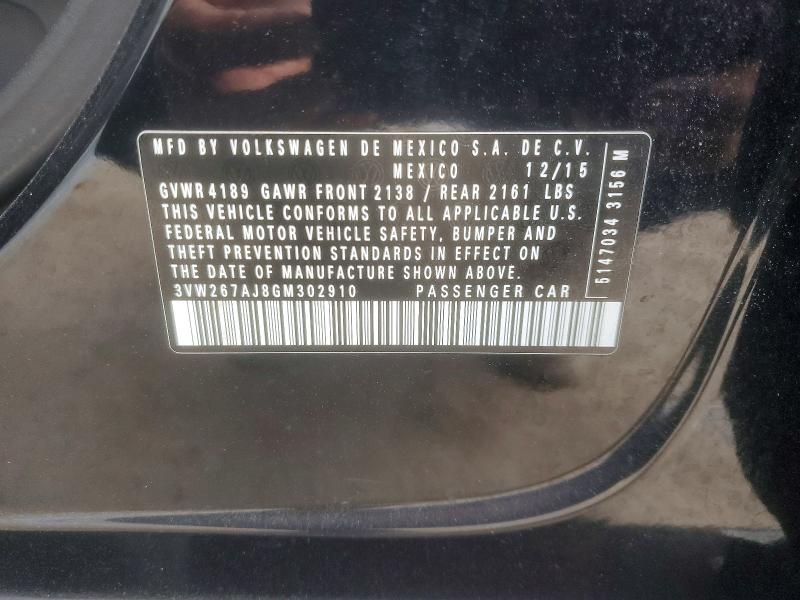 Aukcja sprzedaży 2016 Volkswagen Jetta, vin: 3VW267AJ8GM302910, numer aukcji: 74543945