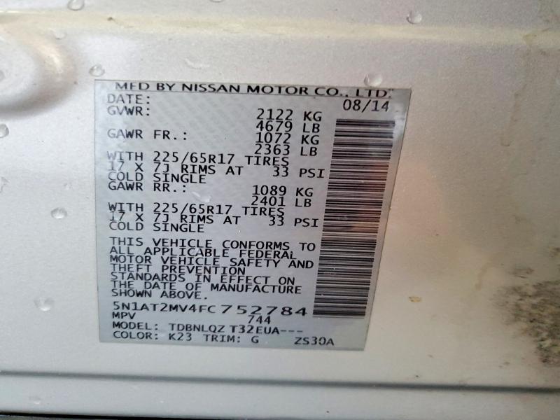 Продажа на аукционе авто 2015 Nissan Rogue S, vin: 5N1AT2MV4FC752784, номер лота: 96479465