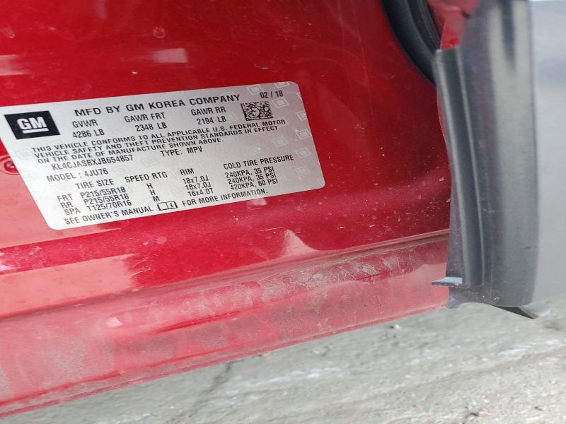 73037485 :رقم المزاد ، KL4CJASBXJB654857 vin ، 2018 Buick Encore مزاد بيع