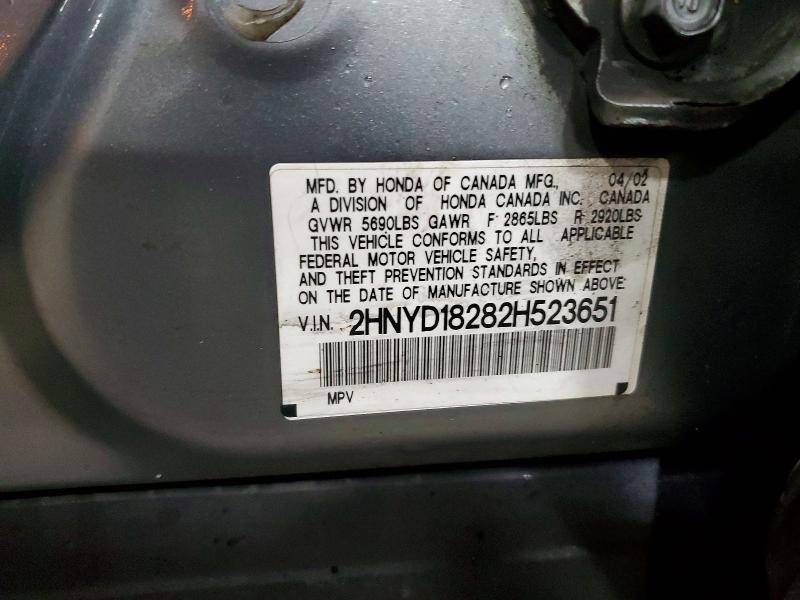 Aukcja sprzedaży 2002 Acura Mdx, vin: 2HNYD18282H523651, numer aukcji: 72339265