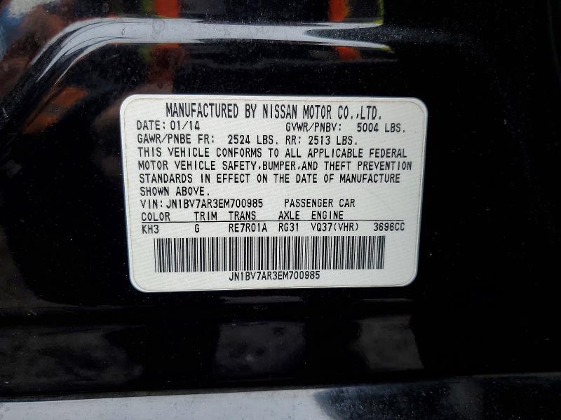 99663105 :رقم المزاد ، JN1BV7AR3EM700985 vin ، 2014 Infiniti Q50 مزاد بيع