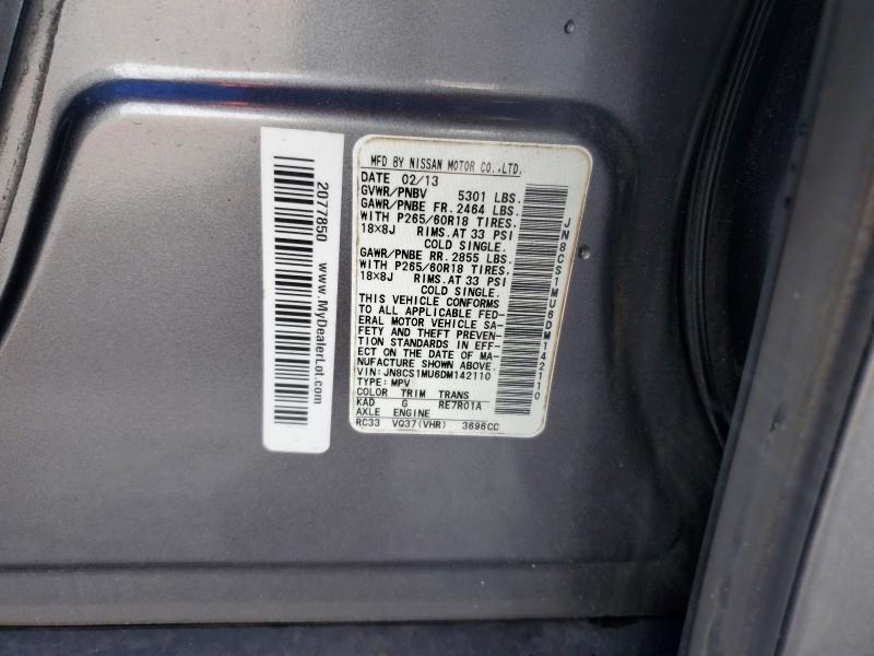 Продаж на аукціоні авто 2013 Infiniti Fx37, vin: JN8CS1MU6DM142110, номер лоту: 42014366