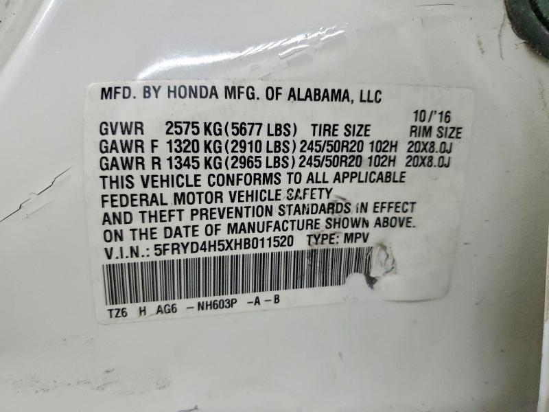 Aukcja sprzedaży 2017 Acura Mdx, vin: 5FRYD4H5XHB011520, numer aukcji: 75017995