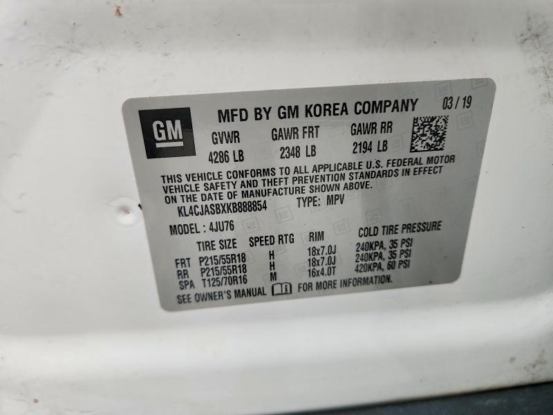 Продажа на аукционе авто 2019 Buick Encore, vin: KL4CJASBXKB888854, номер лота: 72458875